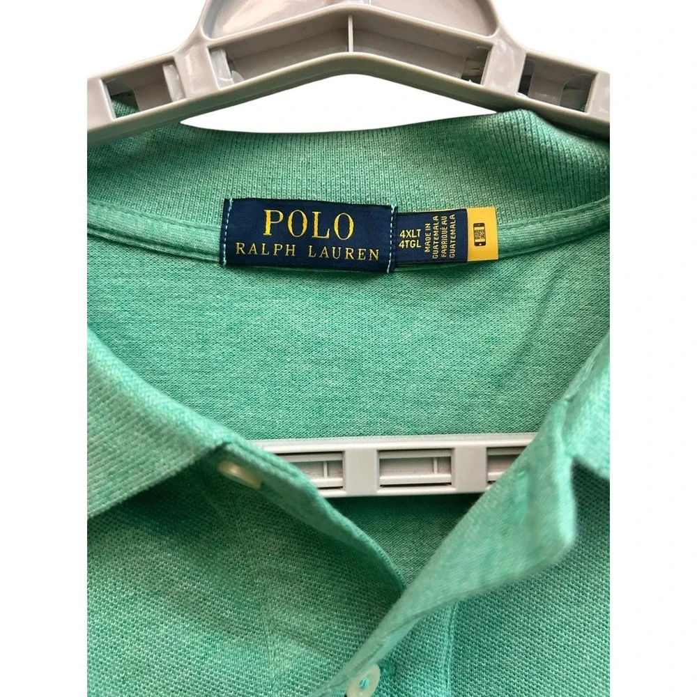 NWT Polo Ralph Lauren Men's 4XLT Tall Green Short Sleeve Polo Shirt Golf  125.00